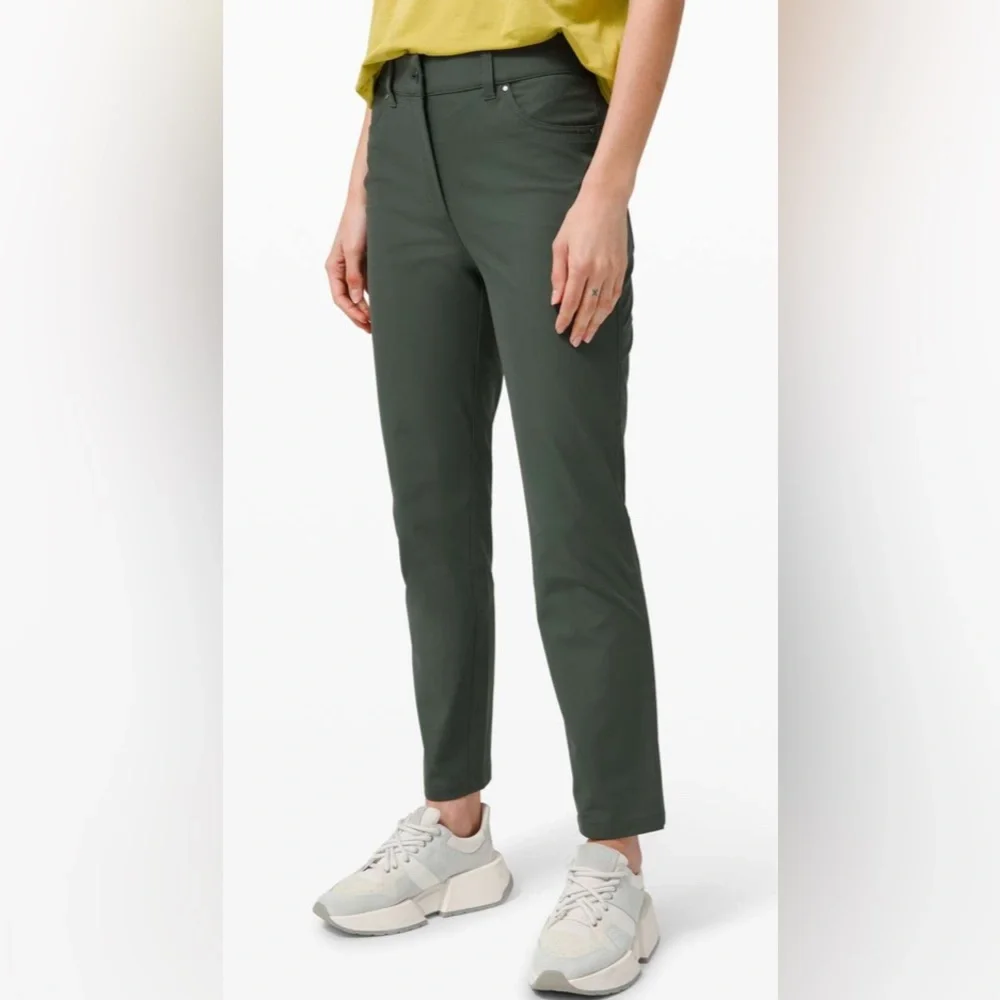 Lululemon City Sleek 5 Pocket 7/8 Pant Smoked Spruce $128 retail EUC WARPSTREME - Picture 2 of 4